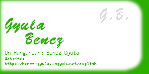 gyula bencz business card